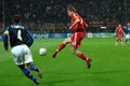 Steven Gerrard in action during the match Royalty Free Stock Photo